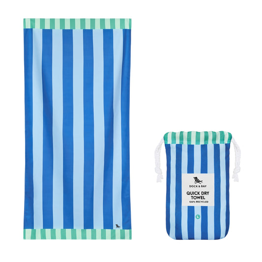 Dock & Bay Beach Towel Clubhouse Collection L Blue Sky 100% Recycled 100% Recycled