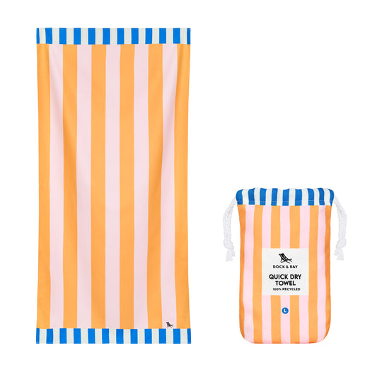Dock & Bay Beach Towel Clubhouse Collection L Mellow Yellow 100% Recycled 100% Recycled