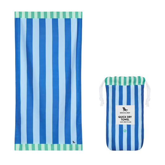 Dock & Bay Beach Towel Clubhouse Collection XL Blue Sky 100% Recycled 100% Recycled