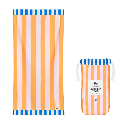 Dock & Bay Beach Towel Clubhouse Collection XL Mellow Yellow 100% Recycled 100% Recycled