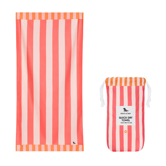 Dock & Bay Beach Towel Clubhouse Collection XL Raspberry Road 100% Recycled 100% Recycled