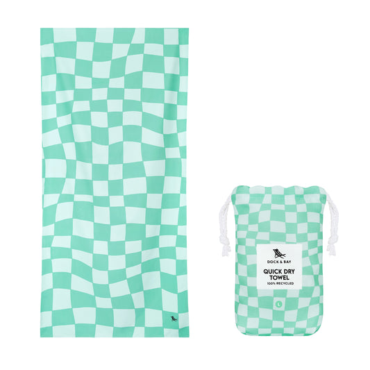 Dock & Bay Beach Towel Designed Collection L Check Mate 100% Recycled 100% Recycled