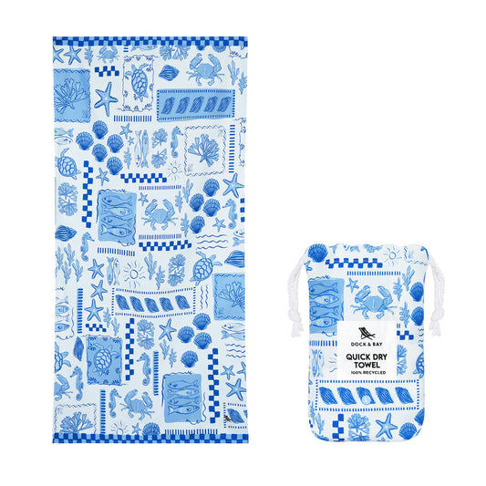 Dock & Bay Beach Towel Designed Collection L Grecian Shores 100% Recycled 100% Recycled