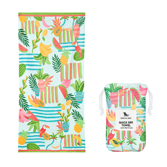 Dock & Bay Beach Towel Designed Collection L Tropicana Treat 100% Recycled 100% Recycled