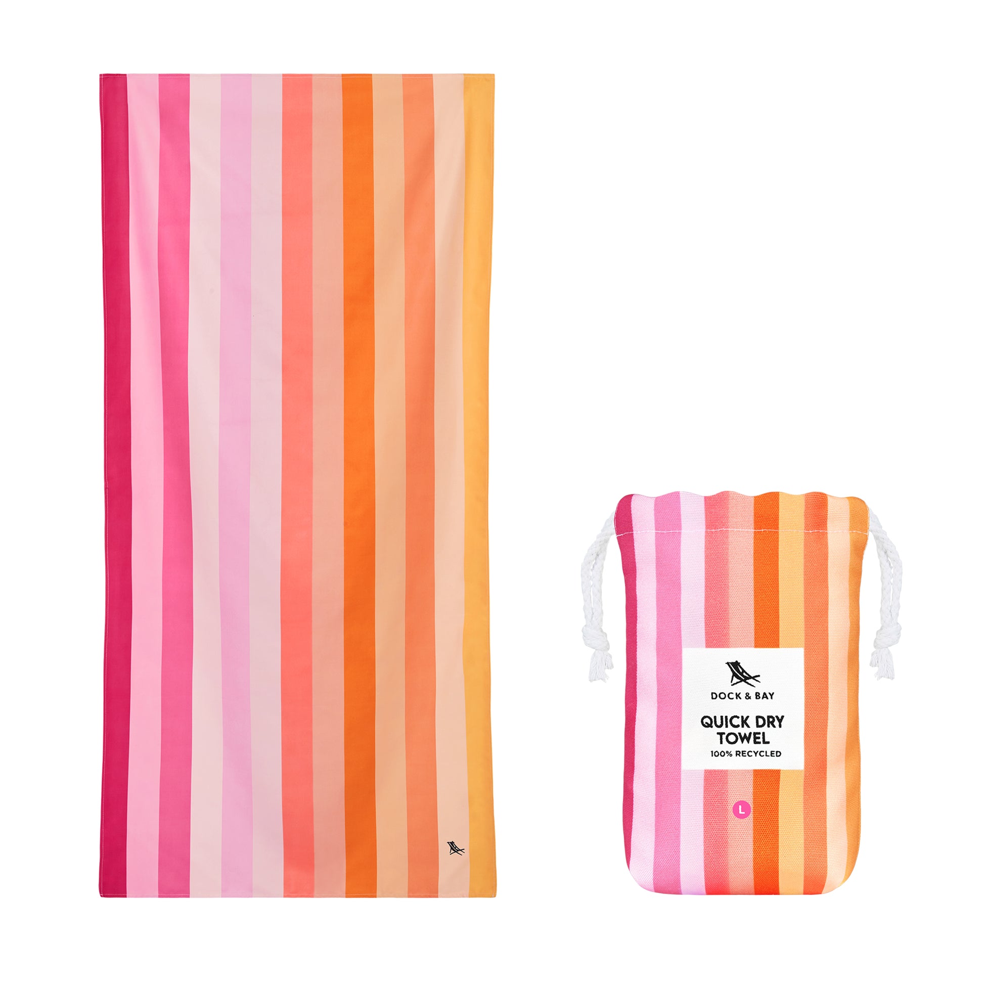 Dock & Bay Beach Towel Summer Collection L Miami Sorbet 100% Recycled 100% Recycled