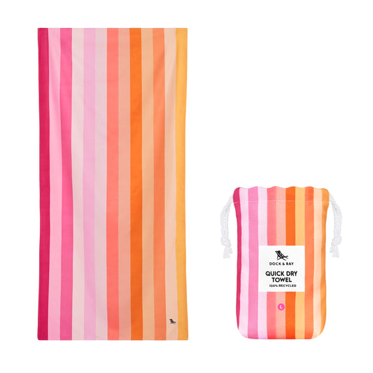 Dock & Bay Beach Towel Summer Collection L Miami Sorbet 100% Recycled 100% Recycled