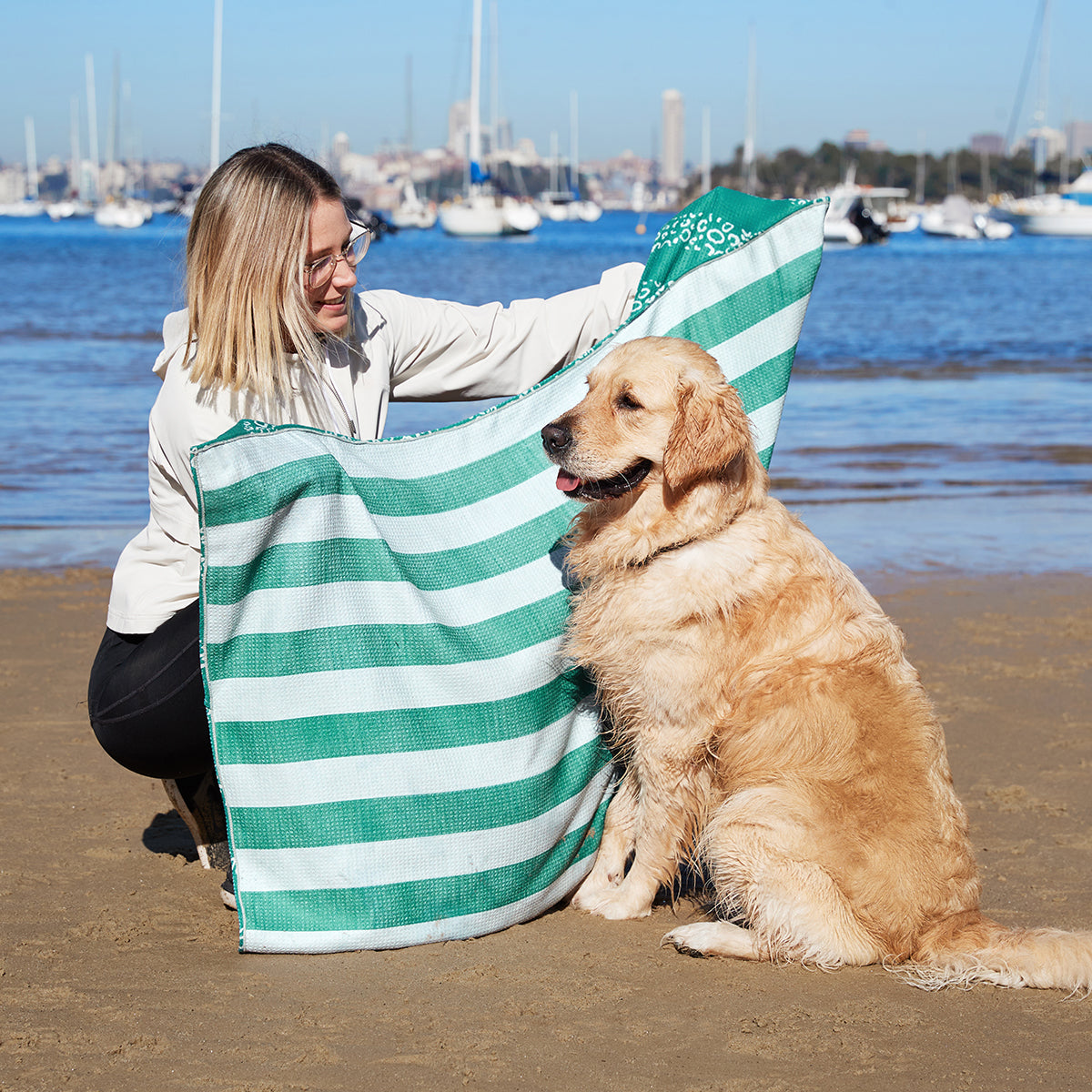 Dog Towel L Woofs Go Wild