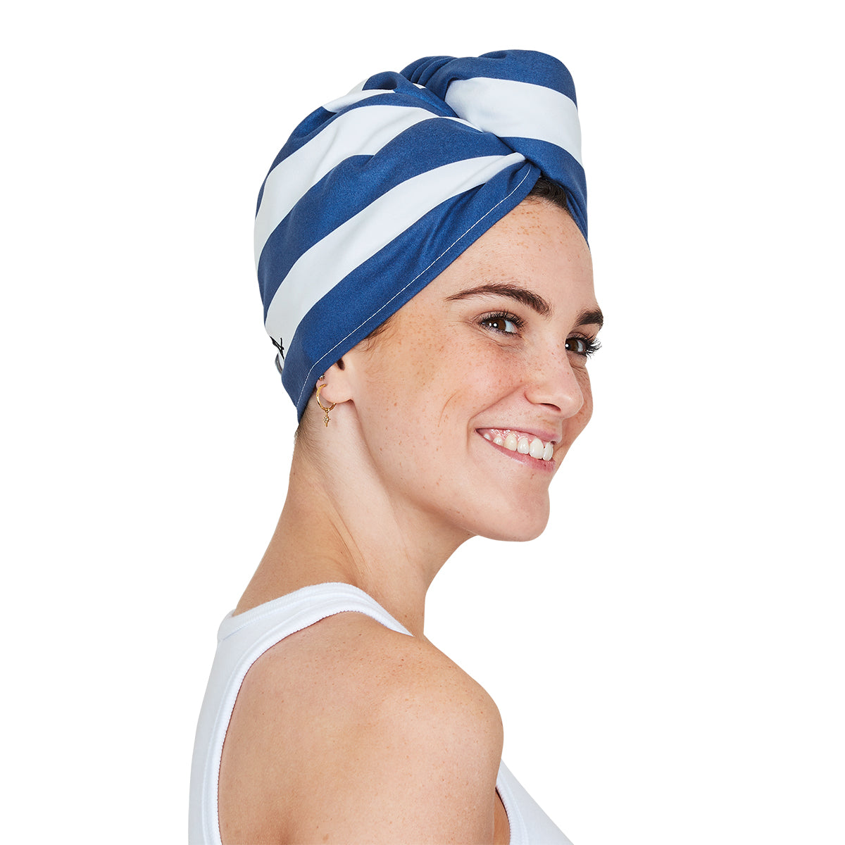 Dock & Bay Hair Wrap Cabana Collection Whitsunday Blue 100% Recycled 100% Recycled