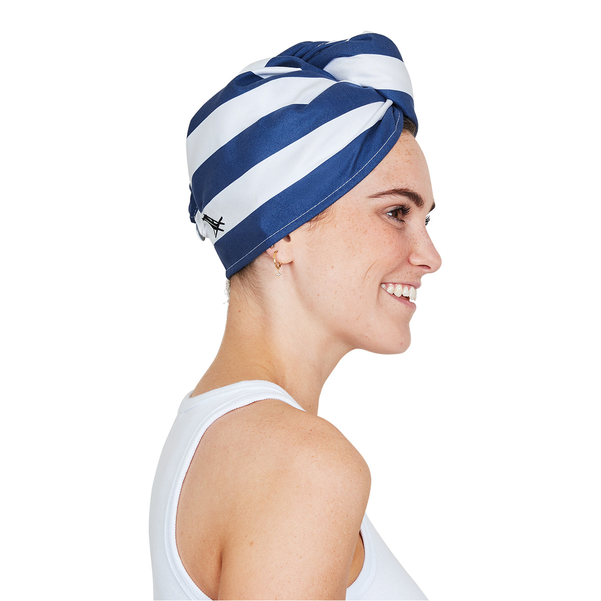 Dock & Bay Hair Wrap Cabana Collection Whitsunday Blue 100% Recycled 100% Recycled