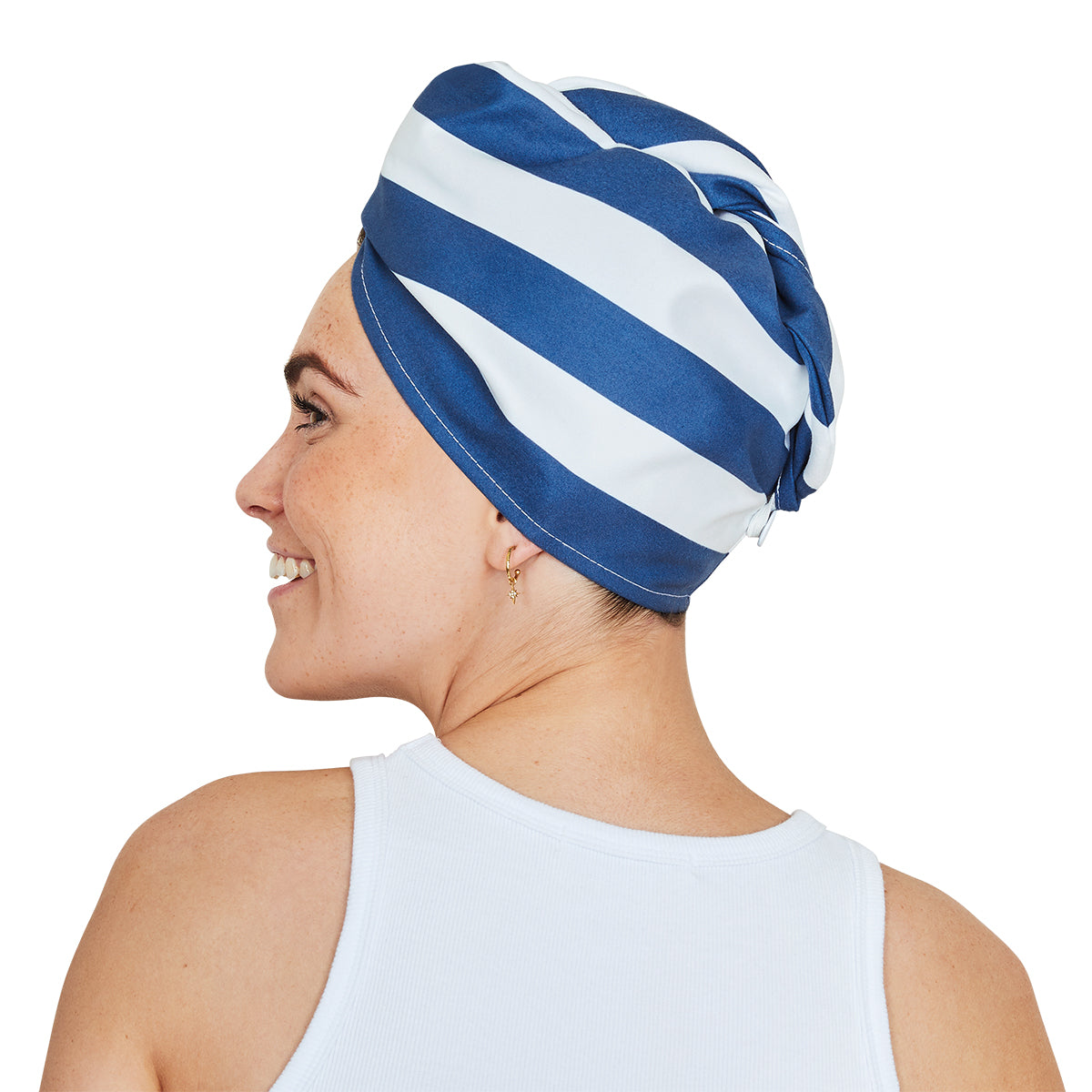 Dock & Bay Hair Wrap Cabana Collection Whitsunday Blue 100% Recycled 100% Recycled