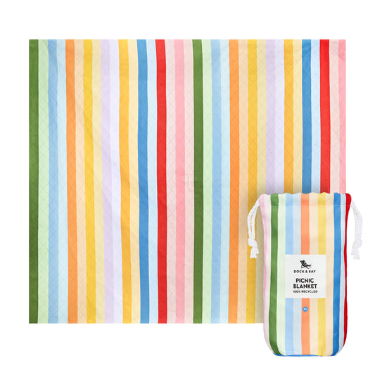 Dock & Bay Beach Blanket Extra Large Candy Stripes 100% Recycled 100% Recycled