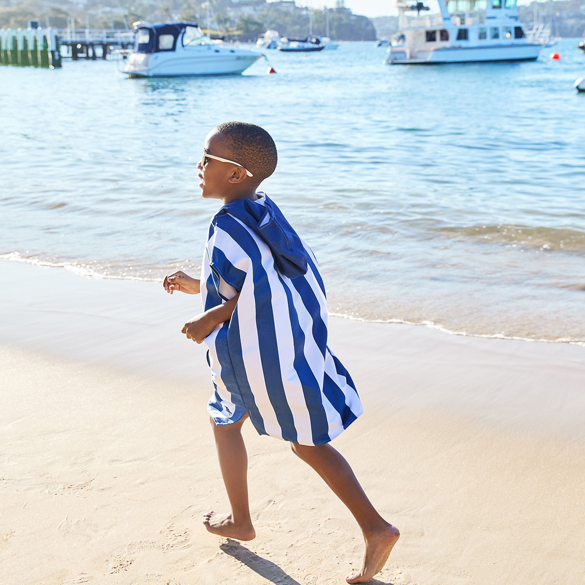 Dock & Bay Poncho Mini Cabana Collection Whitsunday Blue 100% Recycled 100% Recycled