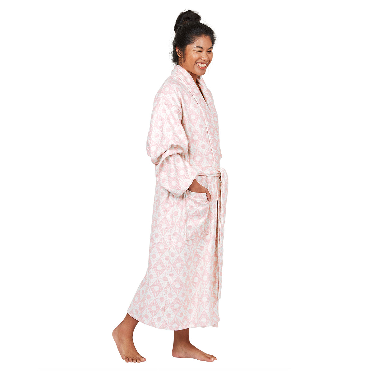 Waffle Robe M/L Diamond Pink