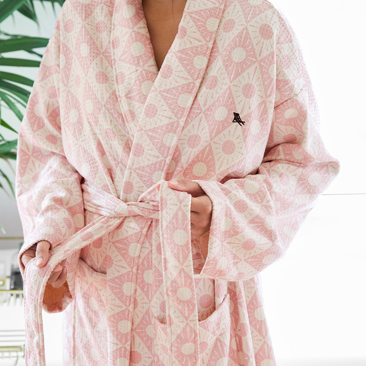 Waffle Robe M/L Diamond Pink