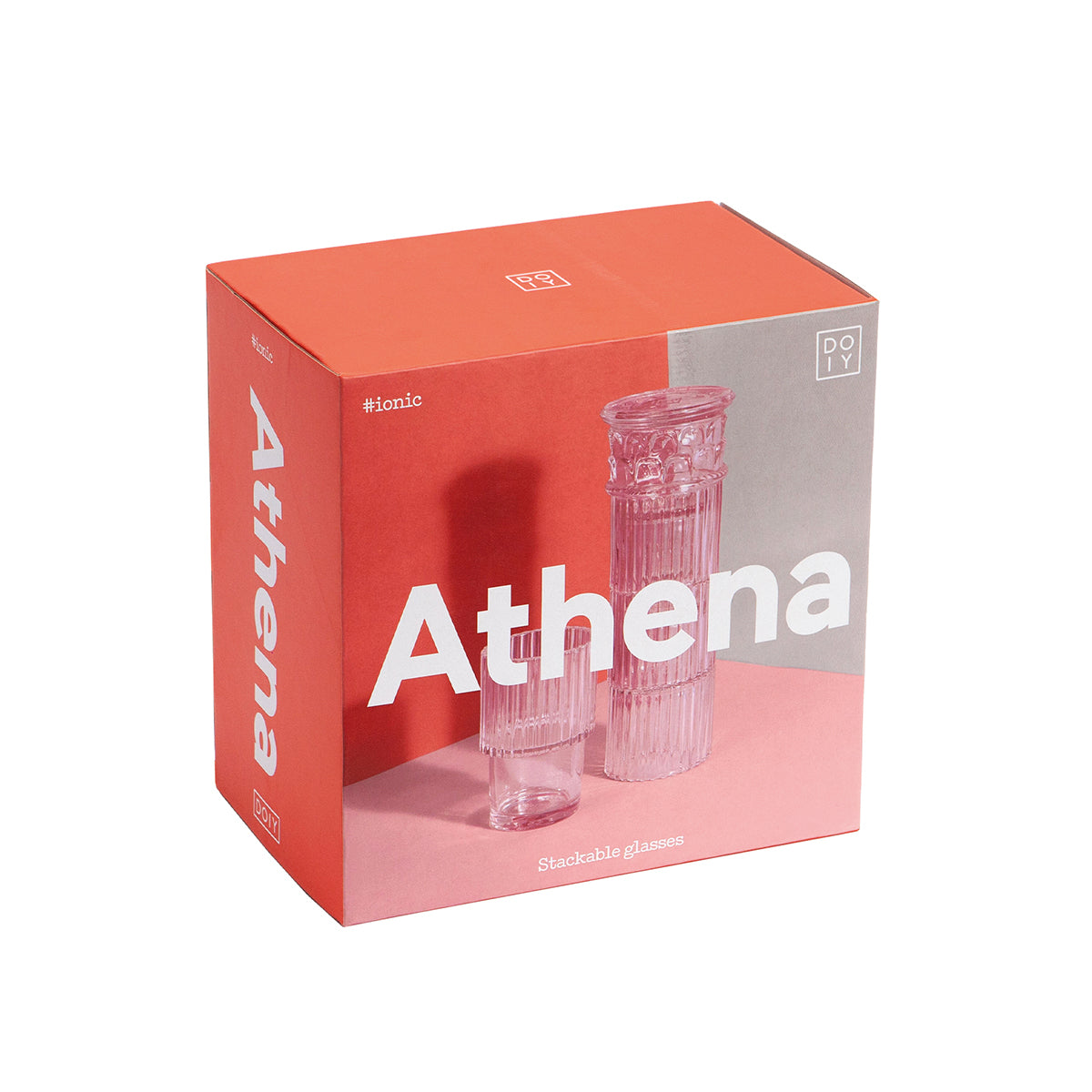 Greek Series Athena Stacking Glasses Pink