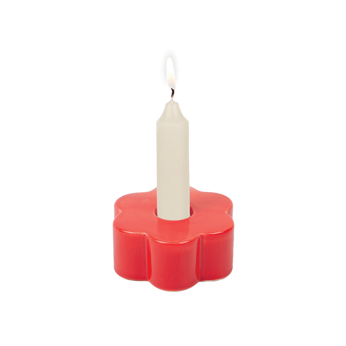 Daisy Candle Holder Red