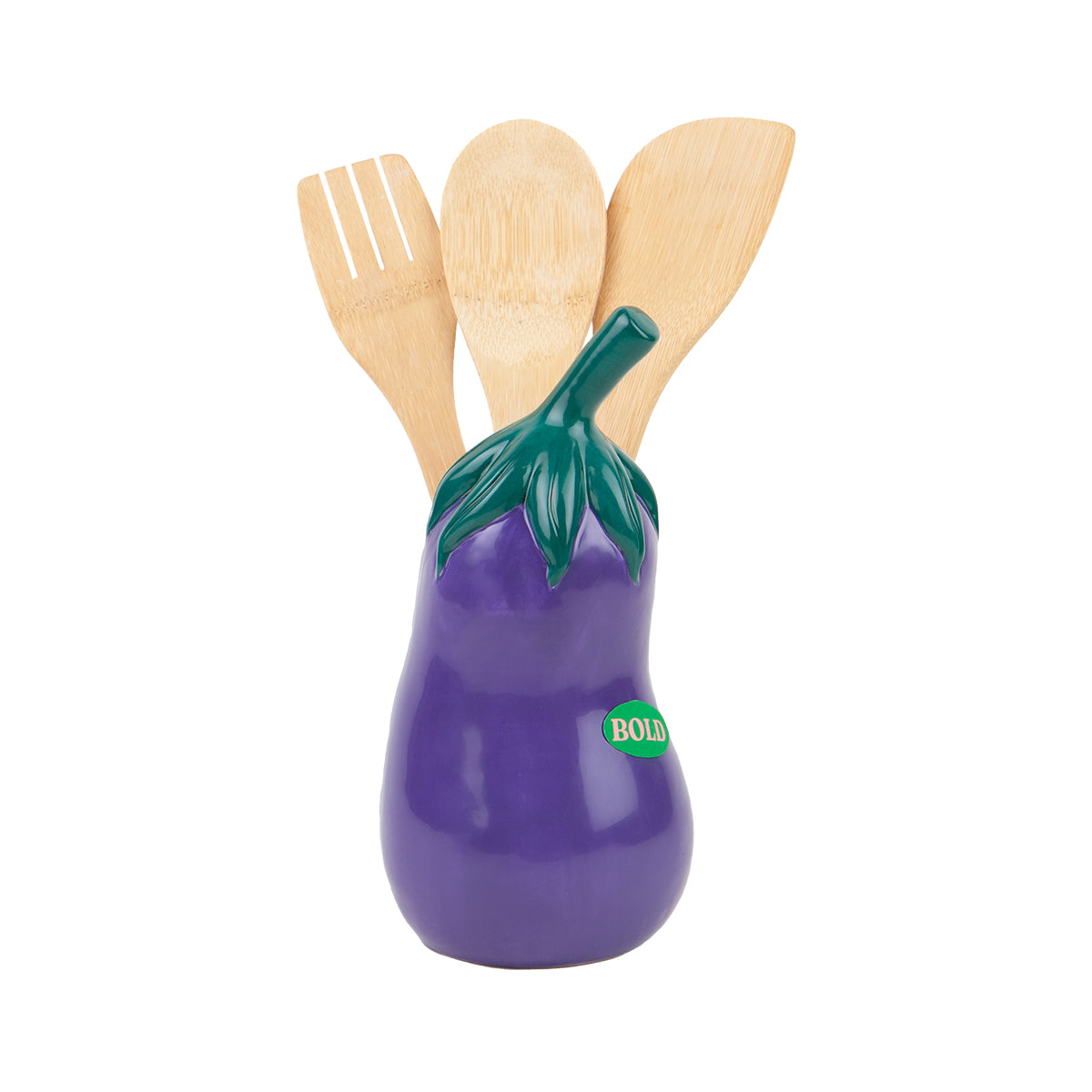 Farmers Market Utensil Pot Eggplant