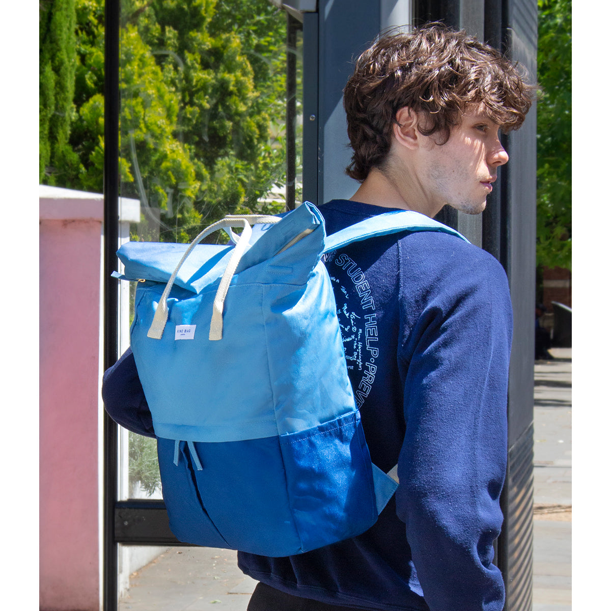 Backpack Large Powder Blue & Navy