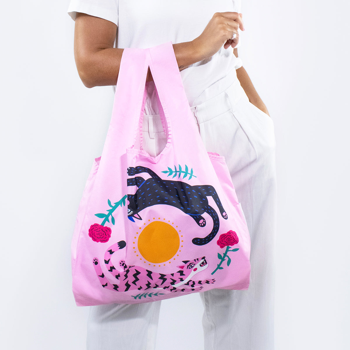 Reusable Bag Collab Amy Hastings Leaping Cat