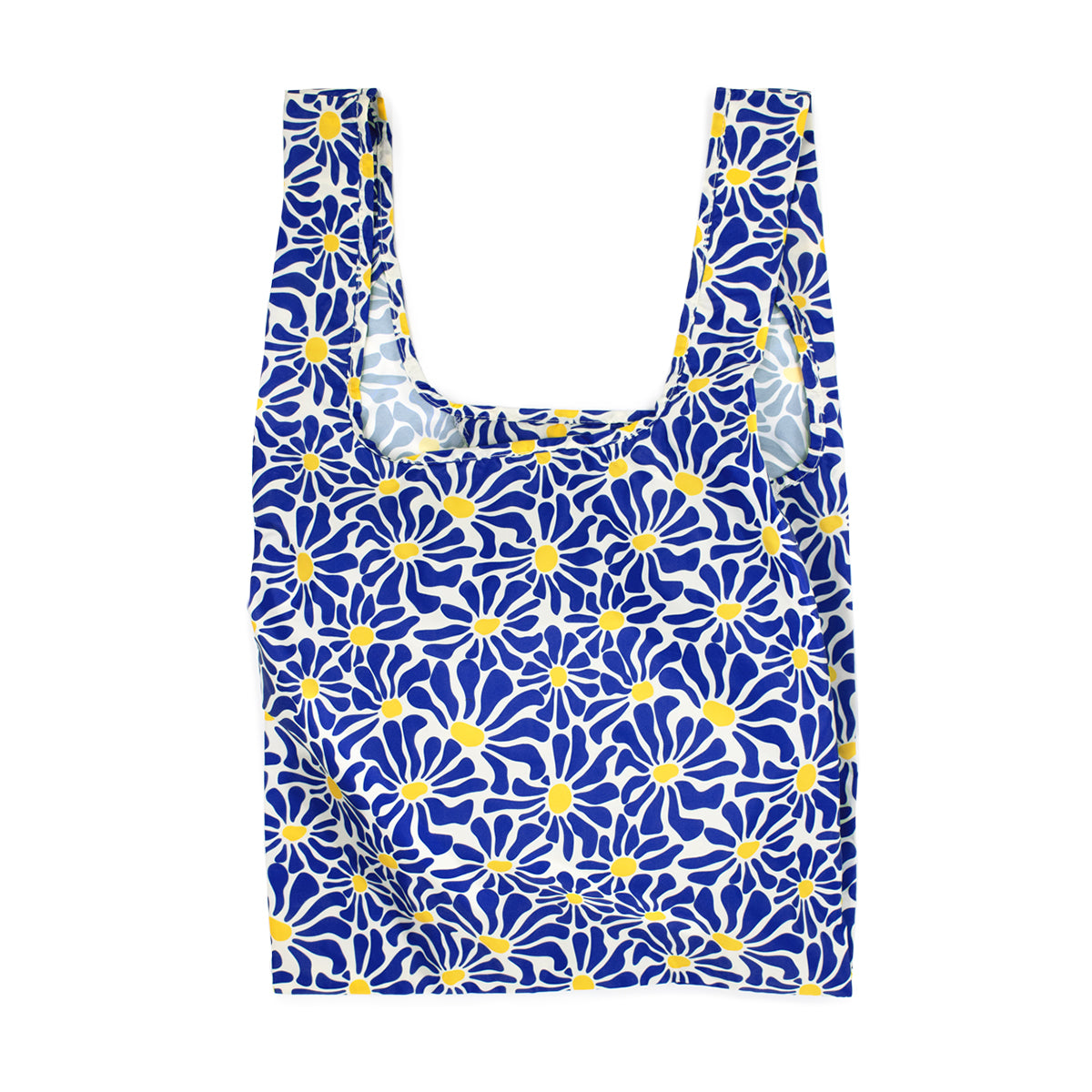 Kind Bag Reusable Bag Medium Abstract Flowers Blue