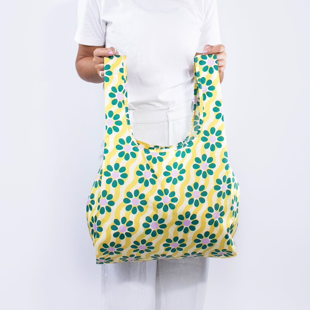 Reusable Bag Medium Wavy Daisy