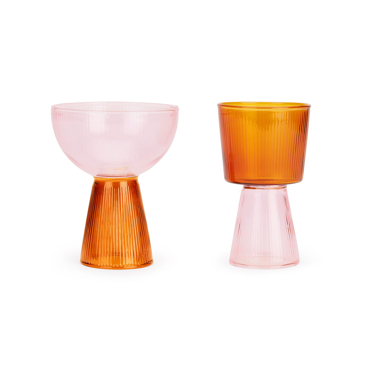 MoMA Yinka Ilori Glassware (set of 2) Fuchsia Orange