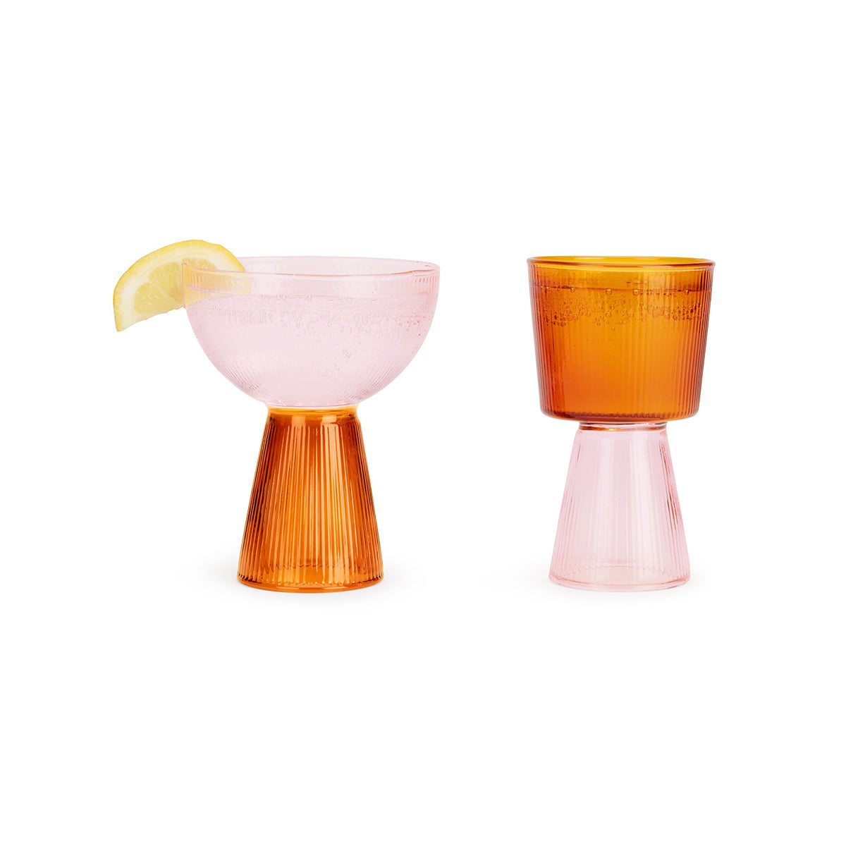 MoMA Yinka Ilori Glassware (set of 2) Fuchsia Orange