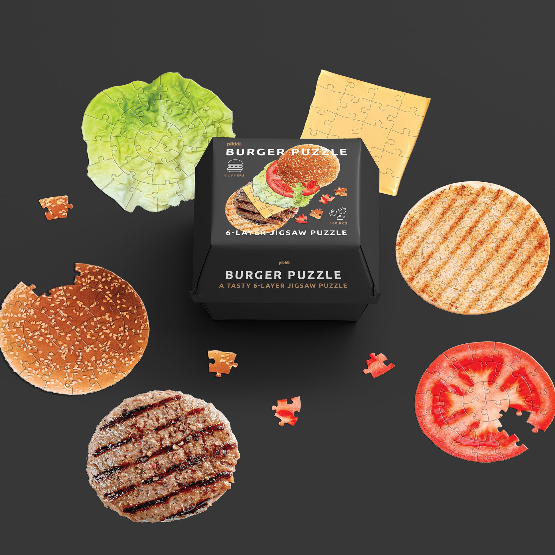 Pikkii Jigsaw Puzzle 6 Layer Burger