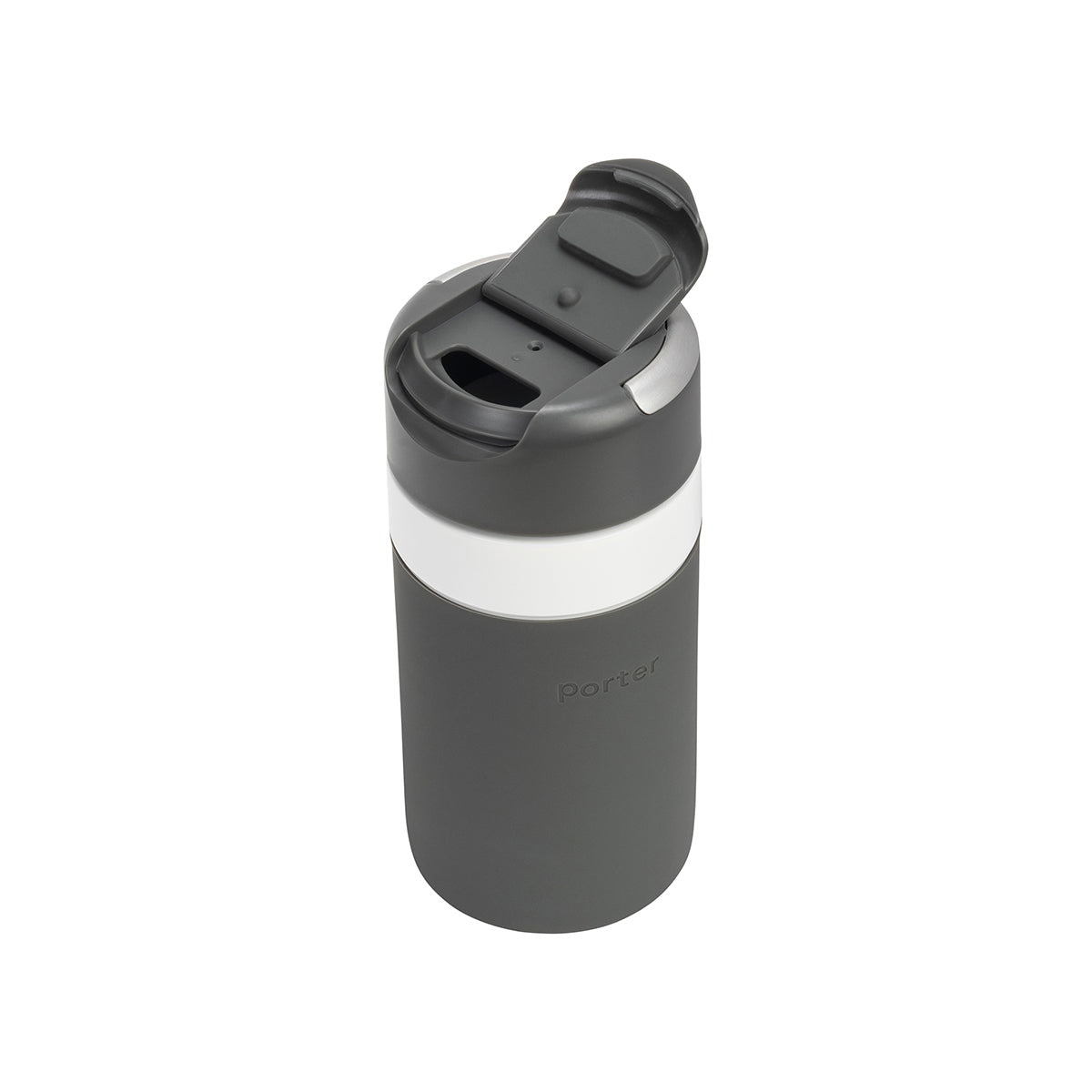 Drink Through Lid for Insulated Bottle Charcoal