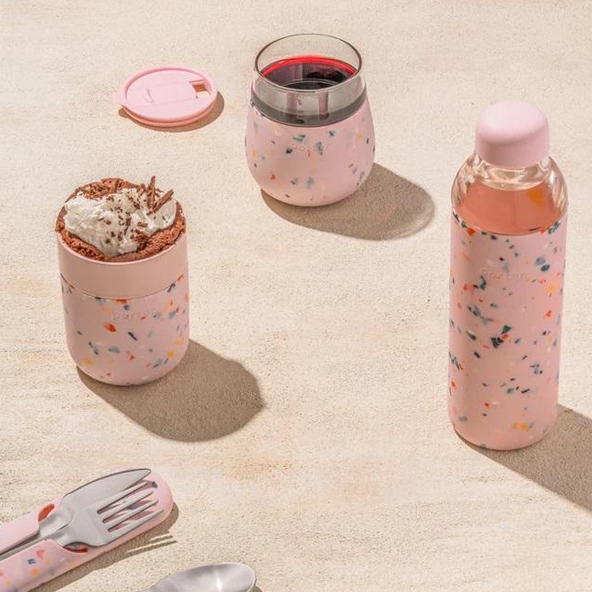 Glass Tumbler Terrazzo 444ml Blush