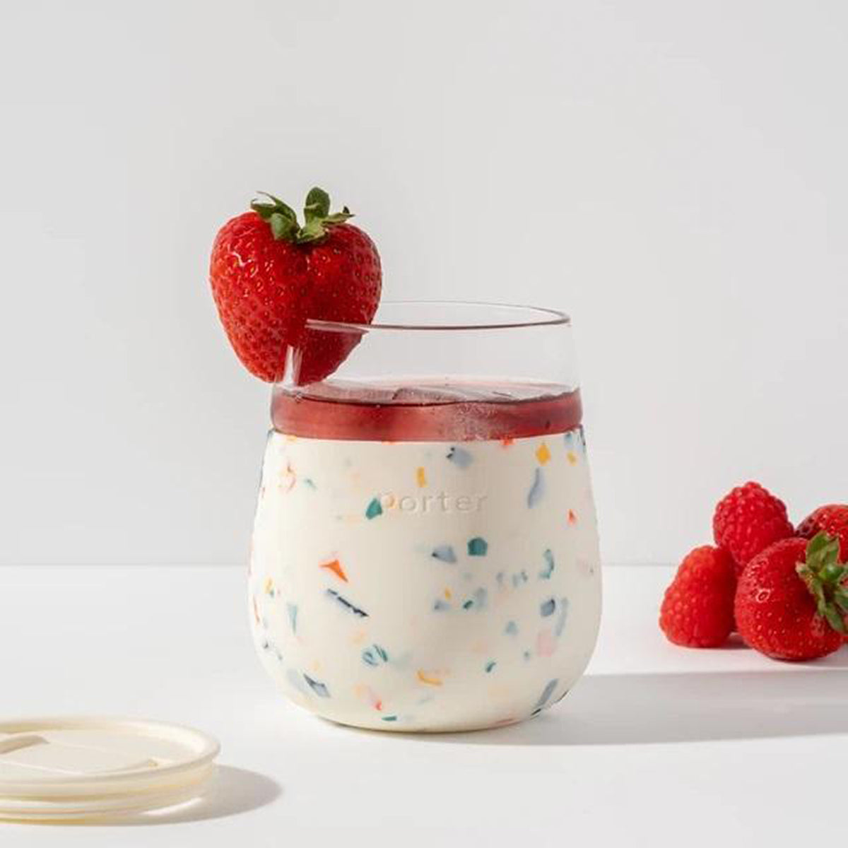 Glass Tumbler Terrazzo 444ml Cream