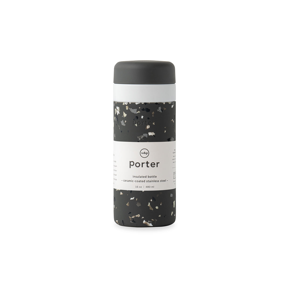 Insulated Bottle Terrazzo 475ml Charcoal