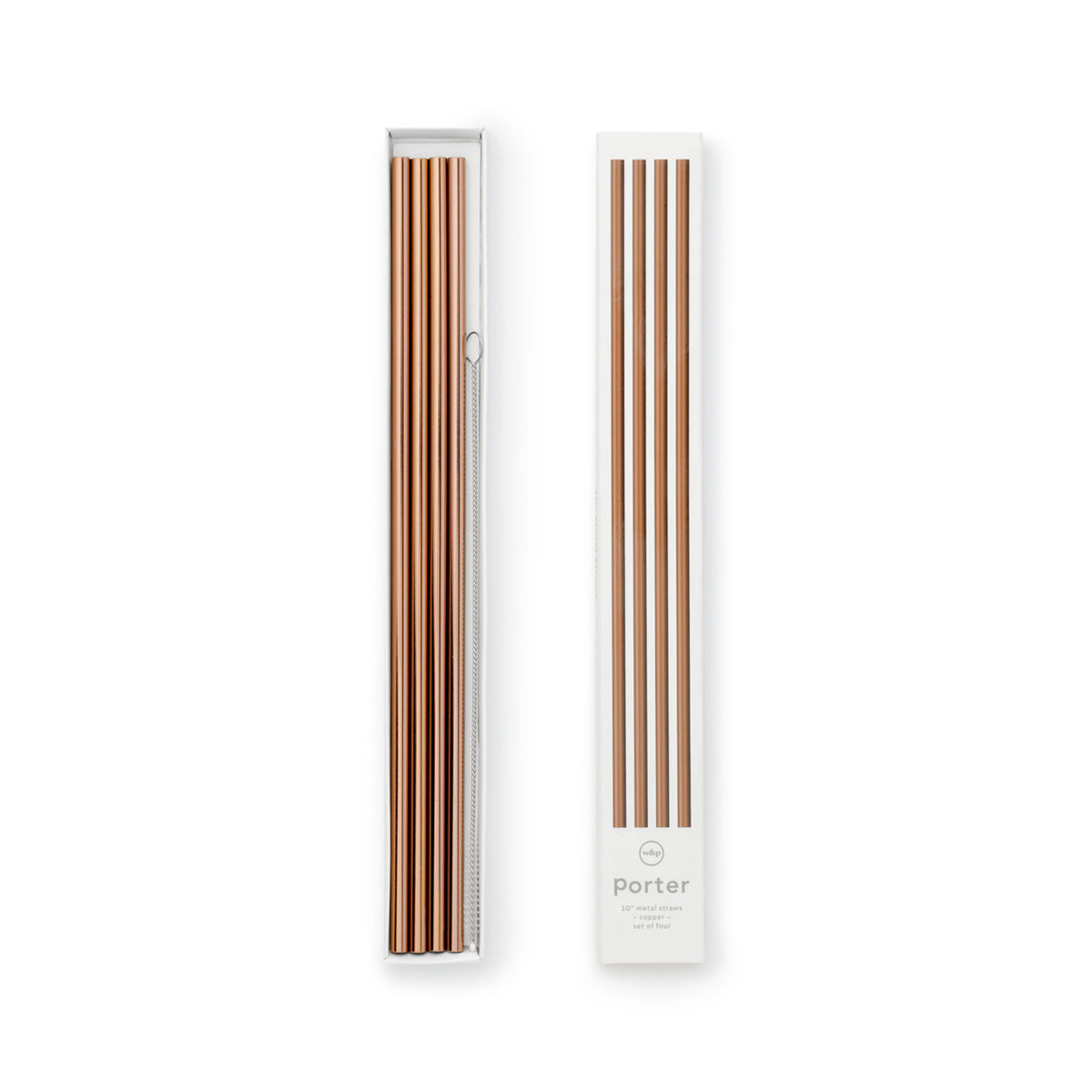 Metal Straws 10in w/Cleaner (set 4) Copper