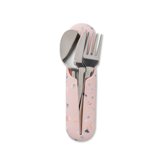 Stainless Steel Utensil Set Terrazzo Blush