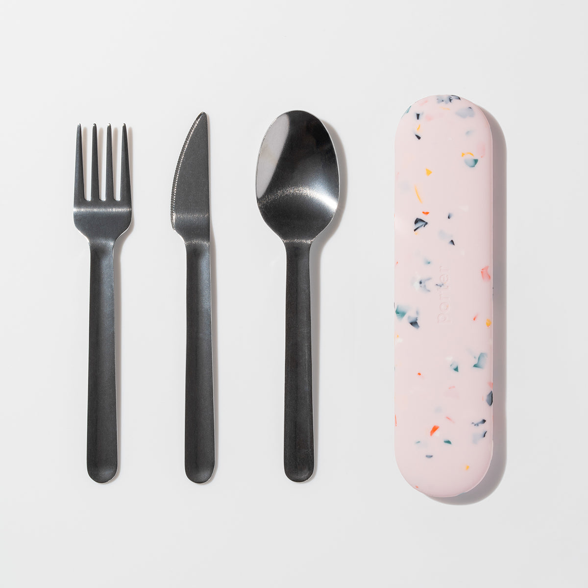 Stainless Steel Utensil Set Terrazzo Blush