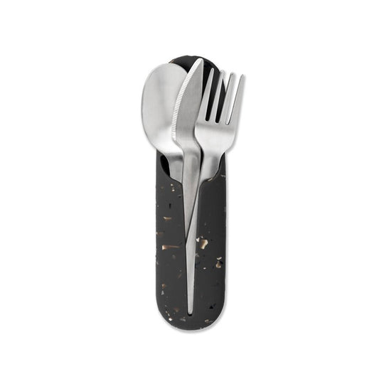 Stainless Steel Utensil Set Terrazzo Charcoal