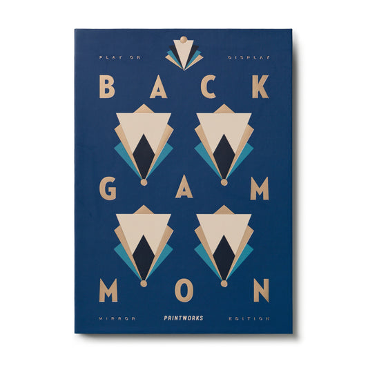 Printworks Classic Games Art Of Backgammon Mirror Dark Blue Copper