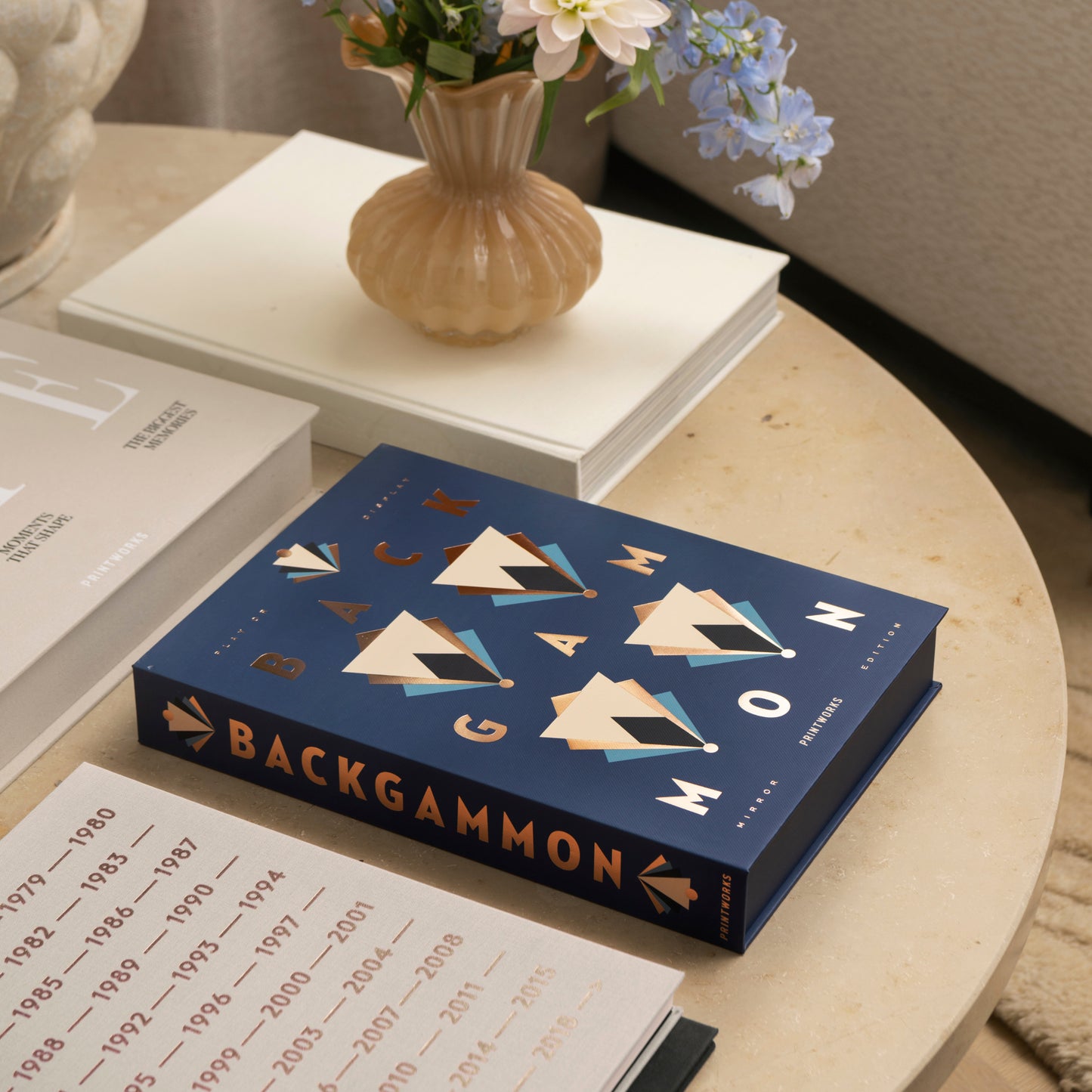 Printworks Classic Games Art Of Backgammon Mirror Dark Blue Copper