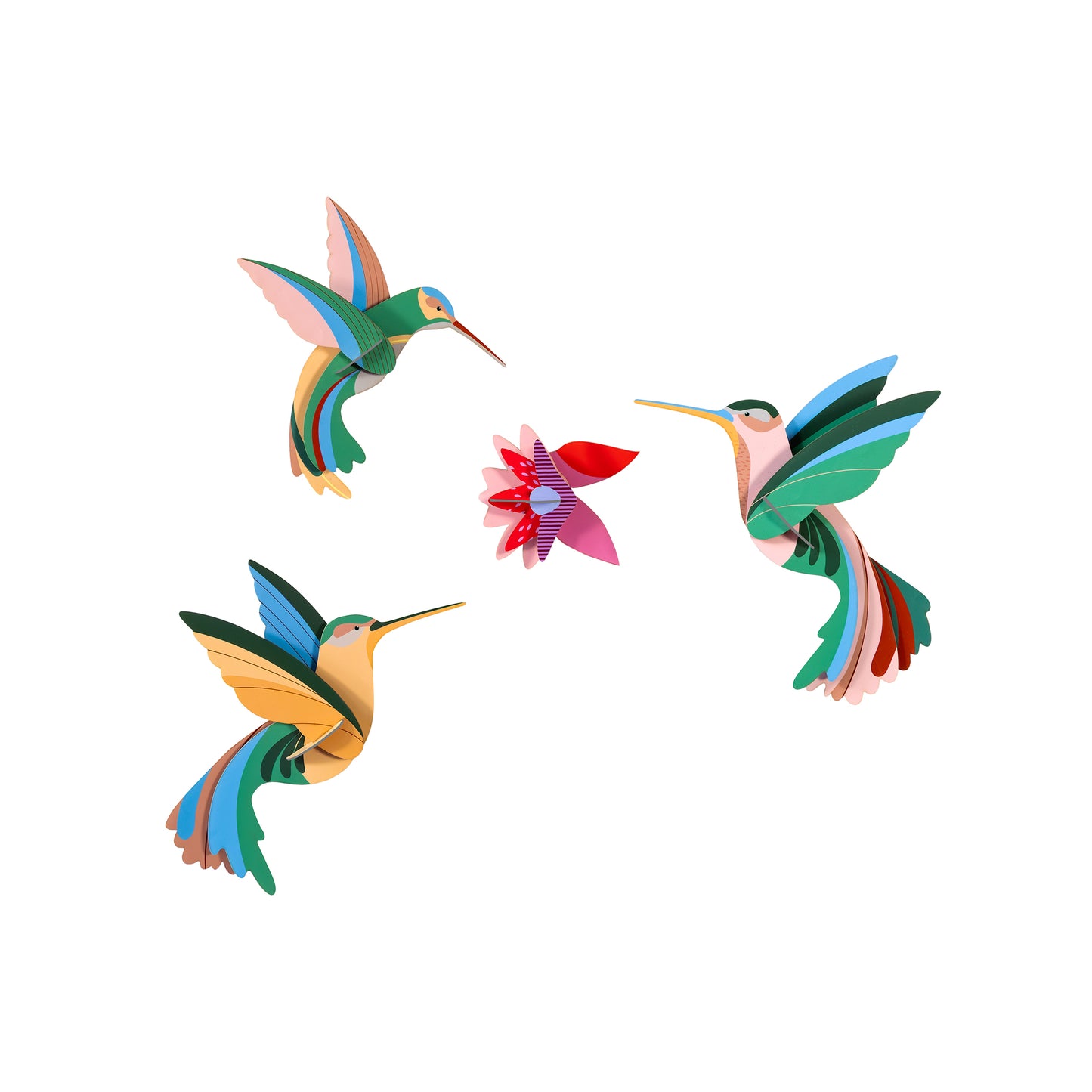 Studio Roof Wall Art (B4) Dance of Hummingbirds Set