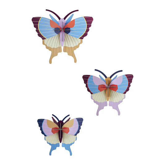 Wall Art Butterflies (A4) Set of 3 Plum Fringe Butterfly