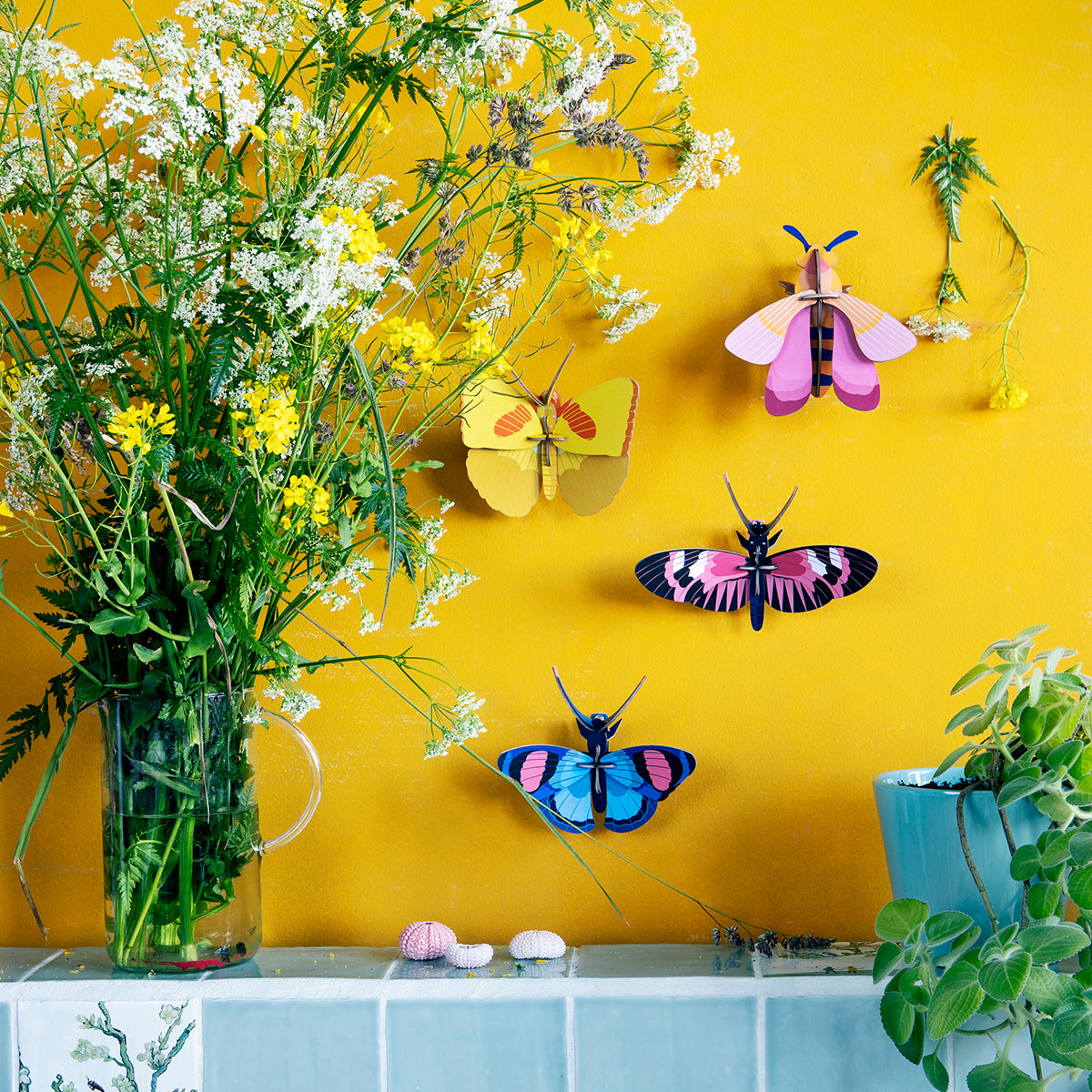 Wall Art Butterflies (B7) Yellow Butterfly