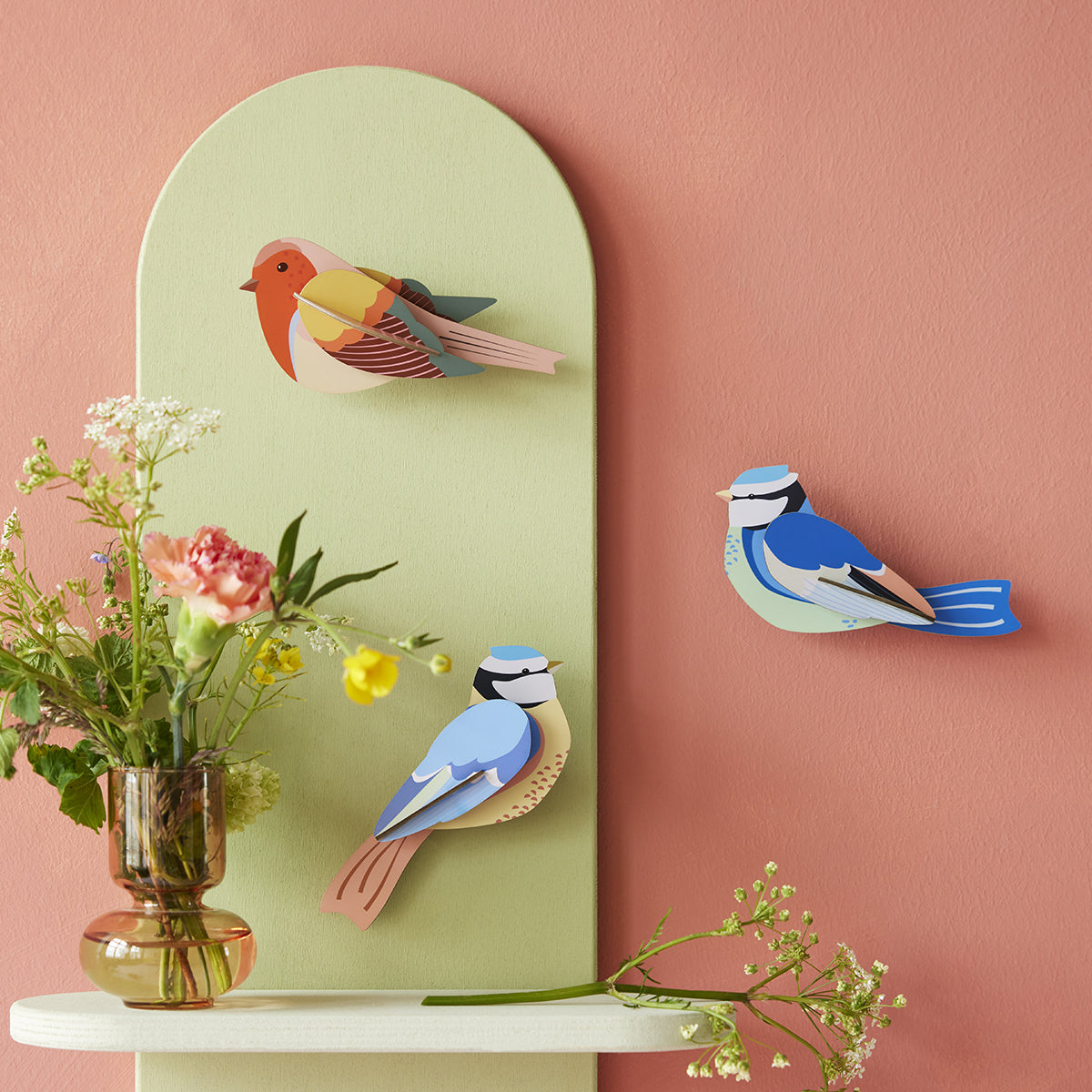 Wall Art Garden Birds (B6) Blue Tits