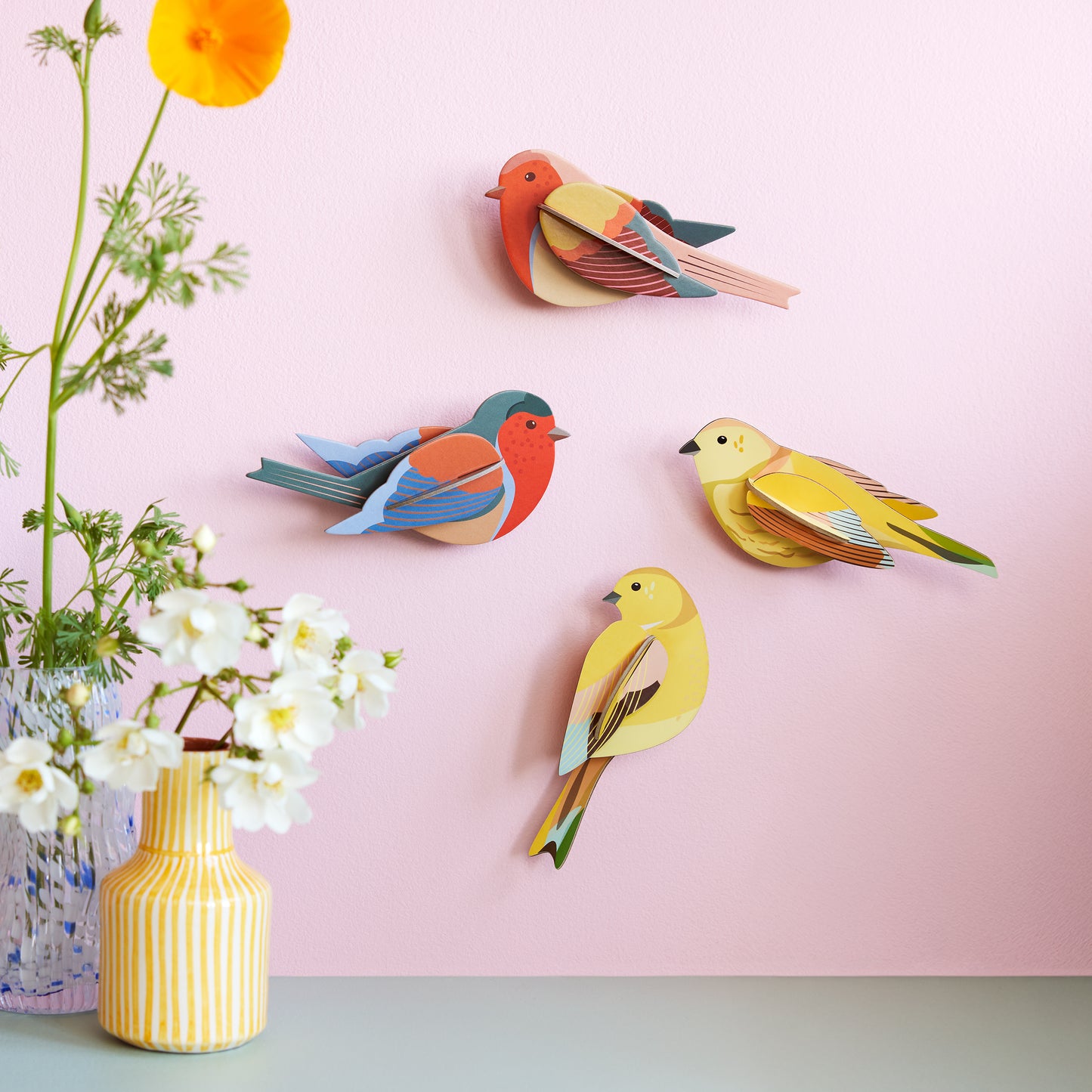 Studio Roof Wall Art Garden Birds (B6) Citrinella Pair