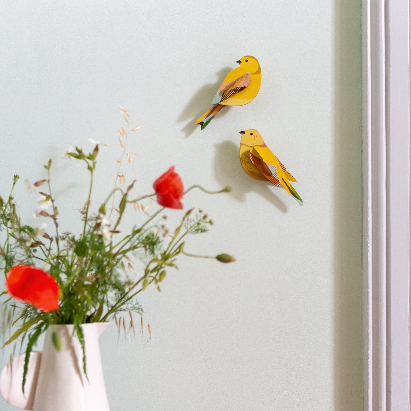 Studio Roof Wall Art Garden Birds (B6) Citrinella Pair