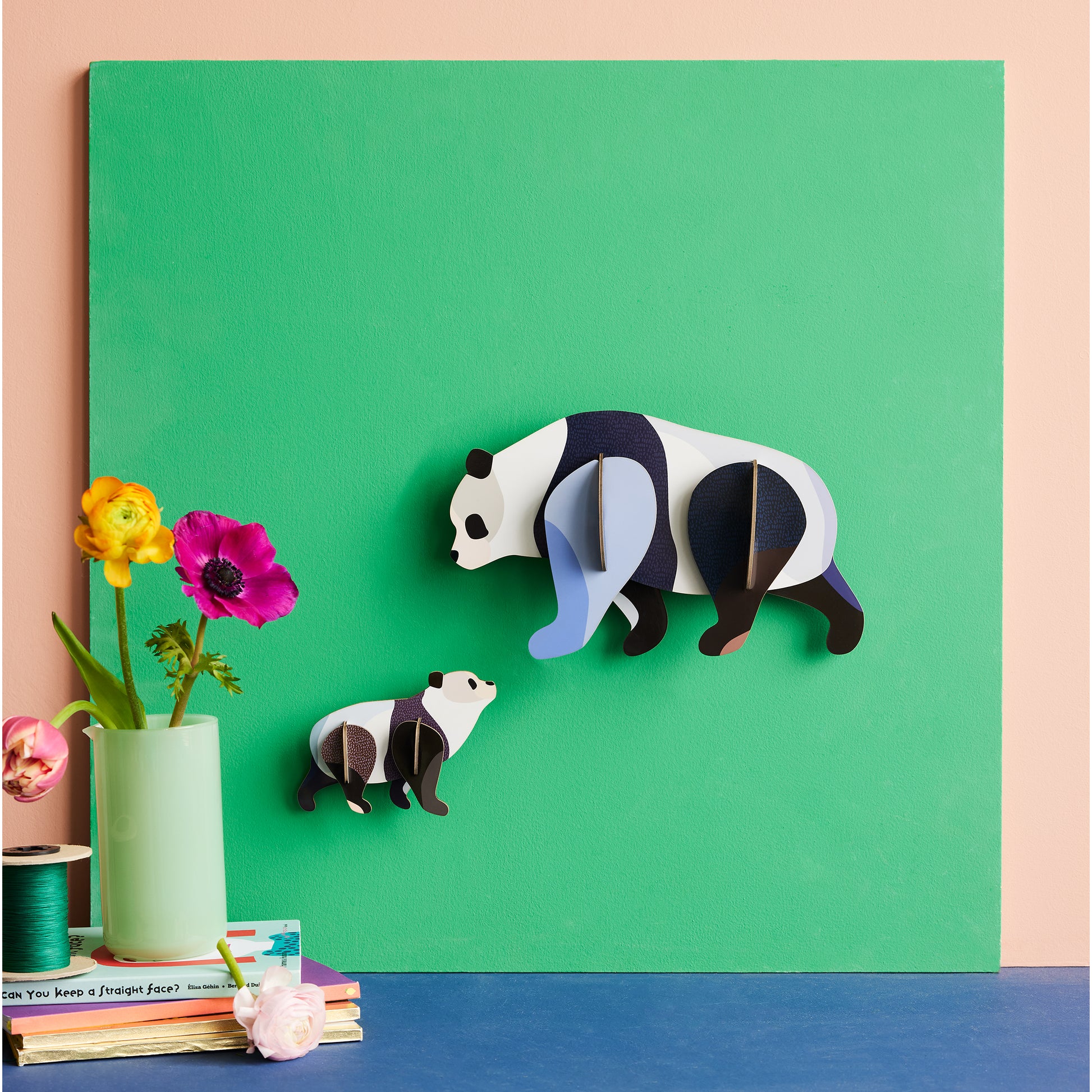 Studio Roof Wall Art Jungle Animals (A4) Panda Family
