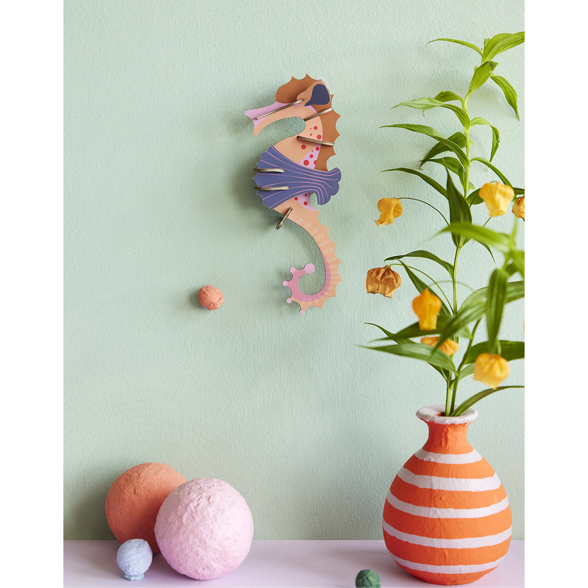 Studio Roof Wall Art Sea Creatures (B7) Pink Seahorse