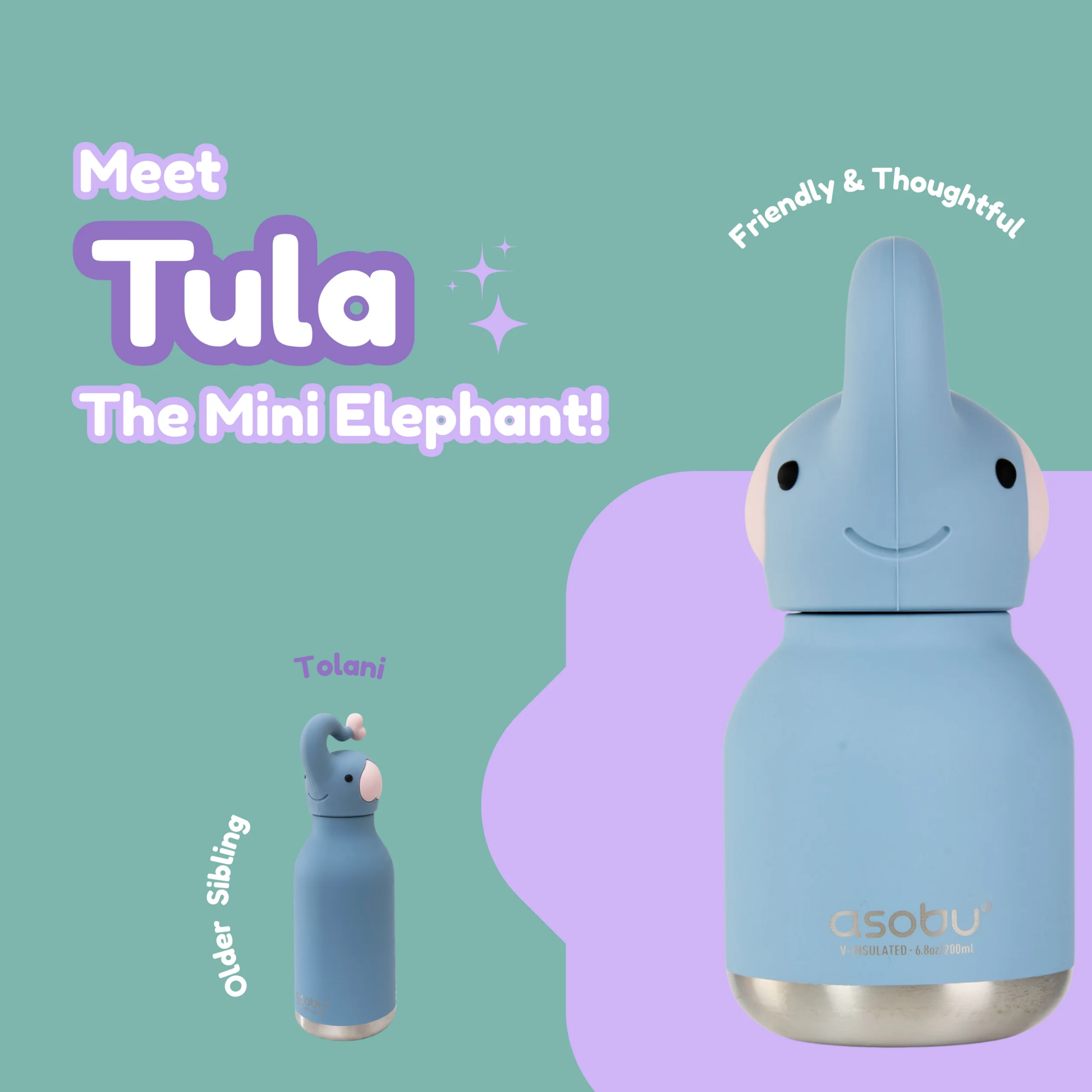 Asobu Bestie Bottle Mini 200ml Elephant