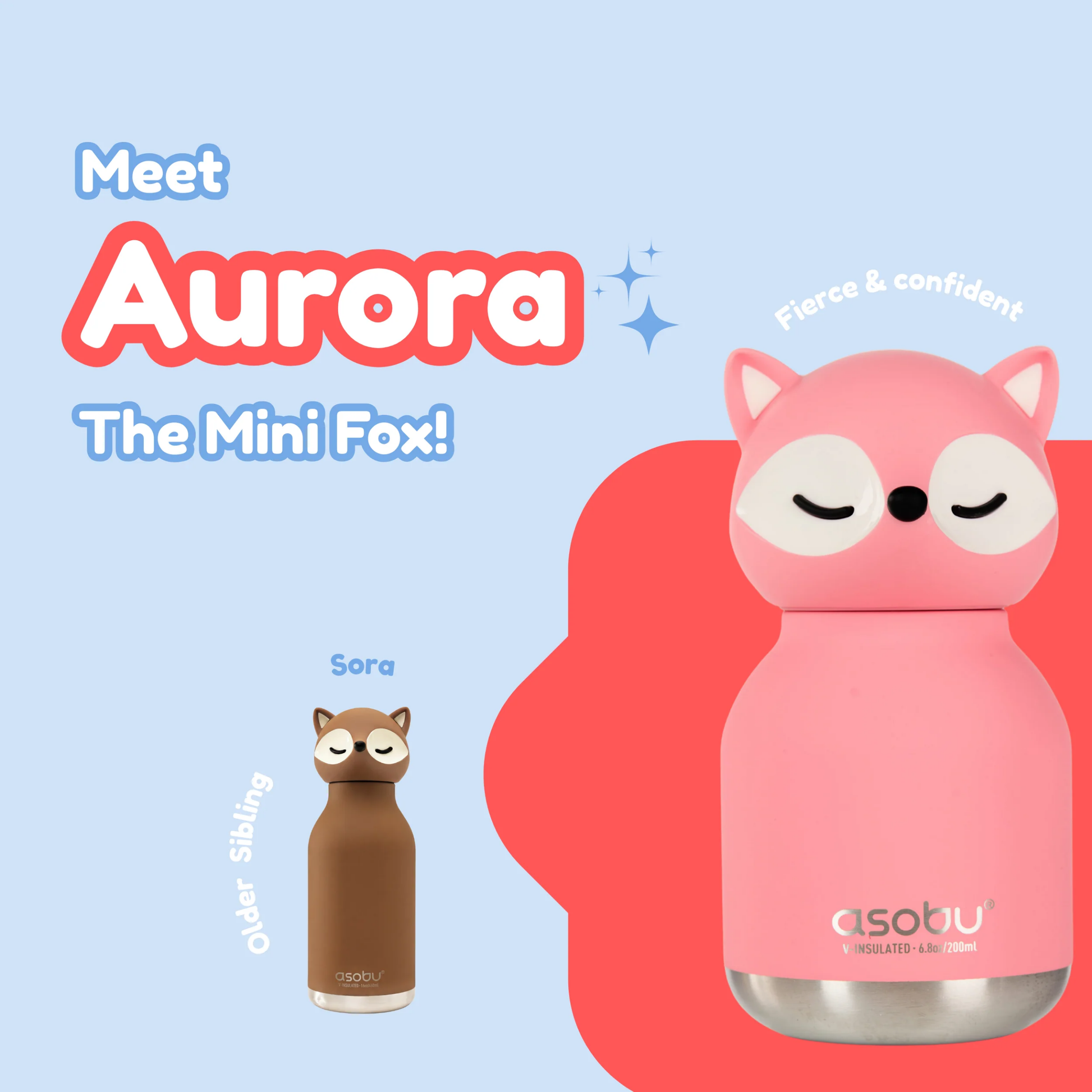 Asobu Bestie Bottle Mini 200ml Fox