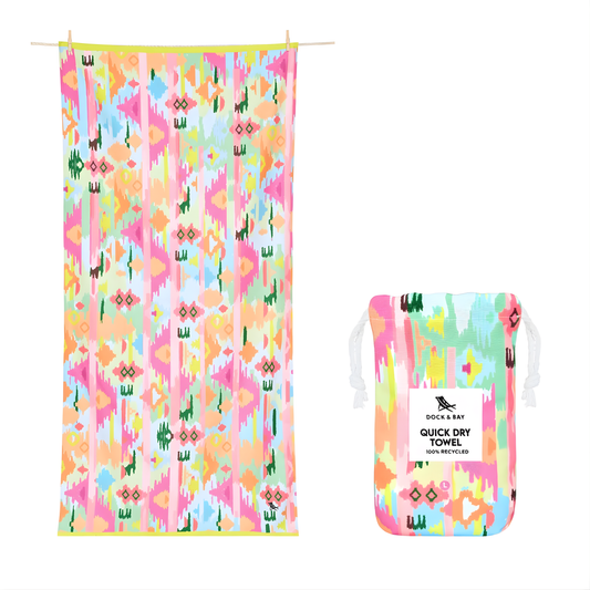 Dock & Bay Beach Towel Designed Collection L Ibiza Glow 100% Recycled 100% Recycled