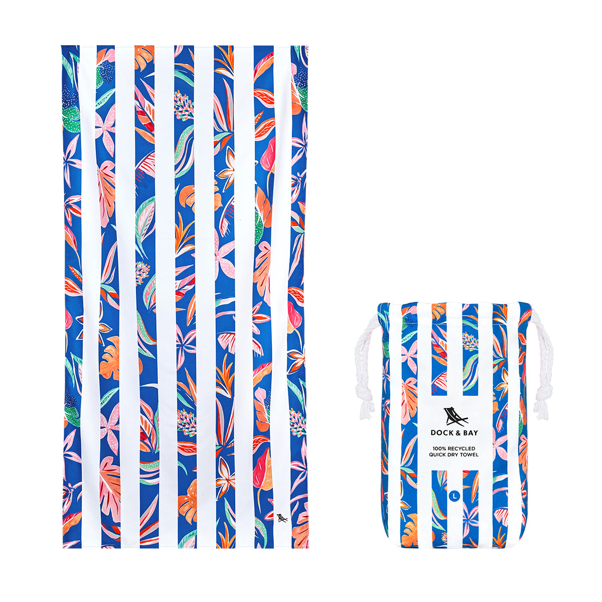 Dock & Bay Beach Towel Flower Power Collection L Tropical Bloom 100% Recycled 100% Recycled
